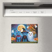 Oriental Blue Cats Pumpkin Halloween Funny Magnet (In Situ (Geschirrspüler))