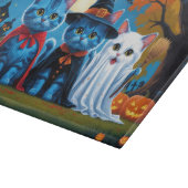Oriental Blue Cats Pumpkin Halloween Funny Schneidebrett (Ecke)