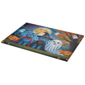 Oriental Blue Cats Pumpkin Halloween Funny Schneidebrett (Ecke)