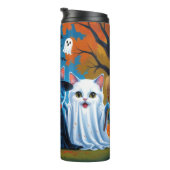 Oriental Blue Cats Pumpkin Halloween Funny Thermosbecher (Nach rechts gedreht)