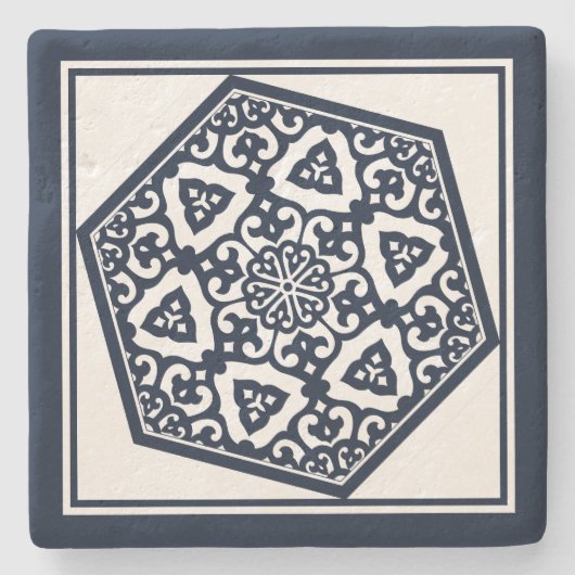 Oriental Blue Ottoman Türkisches Tracera Kunst, Di Steinuntersetzer (Vorderseite)