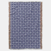 Oriental Blue Overlapping Circles Shippo Geometric Decke (Vorderseite Vertikal)