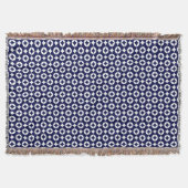 Oriental Blue Overlapping Circles Shippo Geometric Decke (Vorderseite)