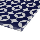 Oriental Blue Overlapping Circles Shippo Geometric Schneidebrett (Ecke)