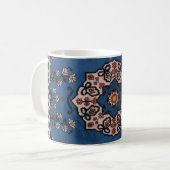 Oriental Blue Persian Türkisches Muster Teppich Kaffeetasse (Vorderseite Links)