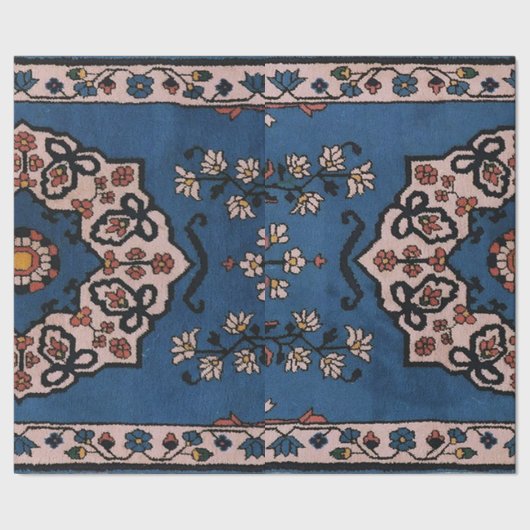 Oriental Blue Türkisches Persisches Muster Geschenkpapier (Saum)