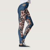 Oriental Blue Türkisches Persisches Muster Leggings (Rechts)