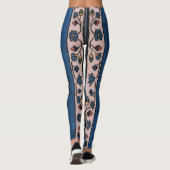 Oriental Blue Türkisches Persisches Muster Leggings (Rückseite)