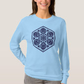Oriental Blue Turkish Rosette Geometric Vector Art T-Shirt (Vorderseite)