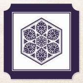 Oriental Blue Turkish Rosette Geometric Vector Art Untersetzer (Vorderseite)