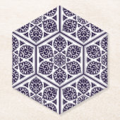 Oriental Blue Turkish Rosette Geometric Vector Art Untersetzer (Vorderseite)