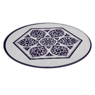 Oriental Blue Turkish Rosette Geometrische Kunst Schneidebrett
