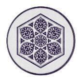 Oriental Blue Turkish Rosette Geometrische Kunst Schneidebrett (Vorderseite)