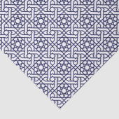 Oriental Blue White marokkanische Geometrie Muster Seidenpapier (Detail)