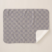 Oriental Blue White marokkanische Geometrie Muster Sherpadecke (Vorderseite (Horizontal))