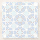 Oriental Blue White marokkanische Geometrie Vector Glasuntersetzer (Rückseite)