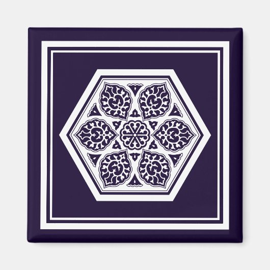 Oriental Blue White Ottoman Türkisches Kunstmuseum Magnet (Vorne)