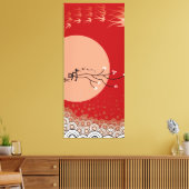 Oriental Bright Moon Schwänze Vögel Zen Moderne Ku Leinwanddruck (Insitu (Wohnzimmer))