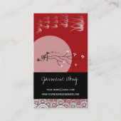 Oriental Bright Moon Schwänze Vögel Zen Moderne Ku Visitenkarte (Vorderseite)
