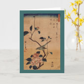 Oriental Camellia und Warbler Karte (Gelbe Blume)