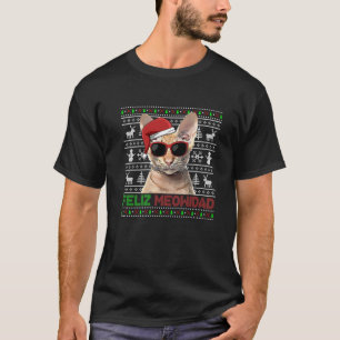 Oriental Cat Feliz Meowidad Funny Christmas T-Shirt