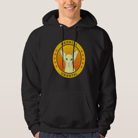 Oriental Cat Portrait Hoodie (Vorderseite)