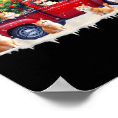 Oriental Cat Red Truck Christmas Tree Santa Ugly X Poster (Ecke)