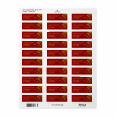 Oriental Chic Bamboo Blätter Gold Red Address Labe (Vorne)