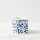 Oriental China Sky Blue Leaf White Design Espressotasse (Vorderseite)