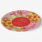 Oriental Chinese Cherry Blossom Personalisiert Pappteller (Schrägansicht)
