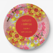 Oriental Chinese Cherry Blossom Personalisiert Pappteller (Vorderseite)