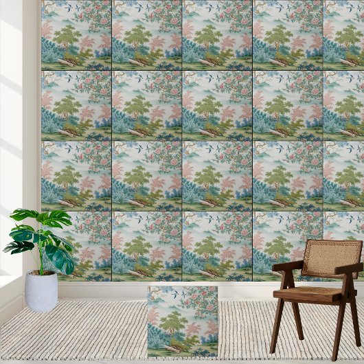 Oriental Chinoiserie Wall Tile Fliese