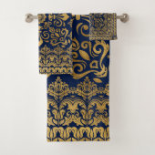 Oriental Damask Ornament - Gold auf dunkelblau #1 Badhandtuch Set (Insitu)