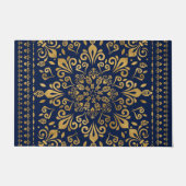 Oriental Damask Ornament - Gold auf dunkelblau #3 Fußmatte (Vorderseite)