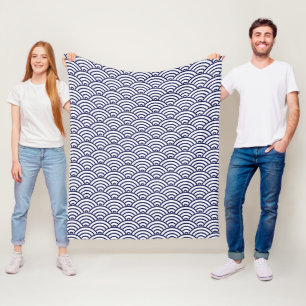 Oriental Delft Blau Koinobori Fischschuppenmuster Fleecedecke