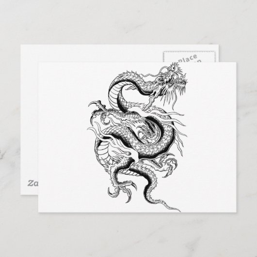Oriental Dragon Postkarte (Vorne/Hinten)