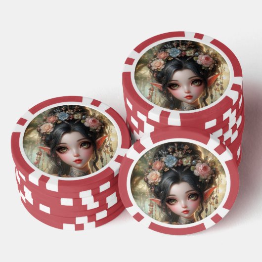 Oriental Elven Playing Cards Pokerchips (Stapel)