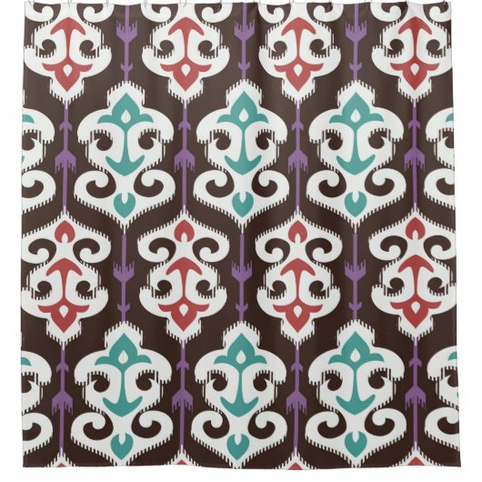 Oriental fabric ornament seamless pattern duschvorhang (Vorderseite)
