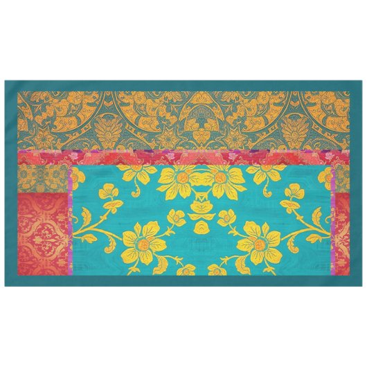 ORIENTAL Farbenfroh grünes Rot - Tabletten Tischdecke (Vorderseite (Horizontal))