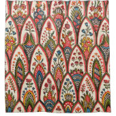 ORIENTAL FLORAL PATTERN Farbige Blume Blätter Duschvorhang (Vorderseite)