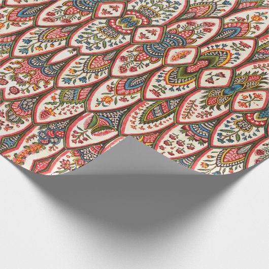 ORIENTAL FLORAL PATTERN Farbige Blume Blätter Geschenkpapier (Ecke)