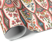 ORIENTAL FLORAL PATTERN Farbige Blume Blätter Geschenkpapier (Rolleneckpunkt)