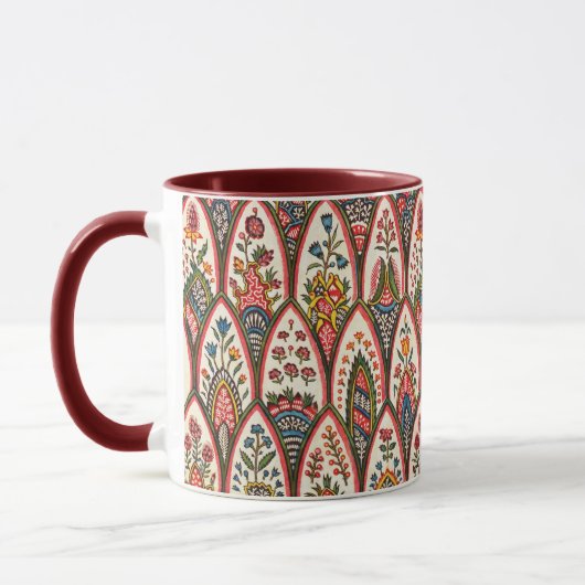 ORIENTAL FLORAL PATTERN Farbige Blume Blätter Tasse (Links)