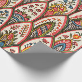 ORIENTAL FLORAL PATTERN Farbige Blume und Verlass Geschenkpapier (Ecke)