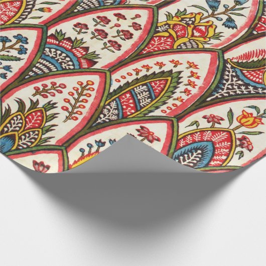 ORIENTAL FLORAL PATTERN Farbige Blume und Verlass Geschenkpapier (Ecke)