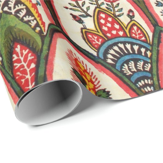 ORIENTAL FLORAL PATTERN Farbige Blume und Verlass Geschenkpapier (Rolleneckpunkt)
