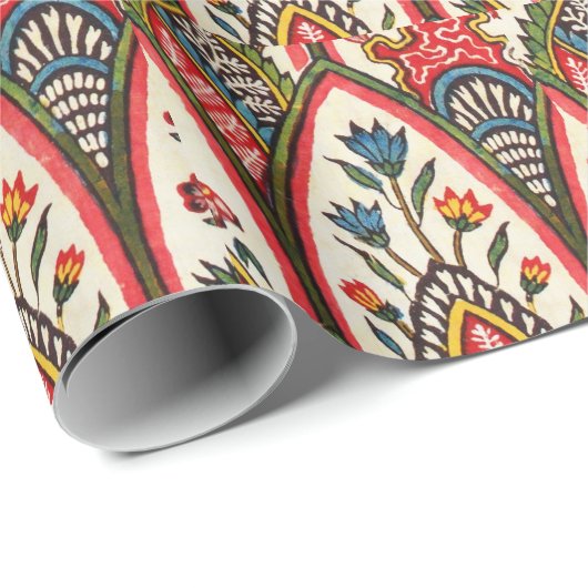 ORIENTAL FLORAL PATTERN Farbige Blume und Verlass Geschenkpapier (Rolleneckpunkt)