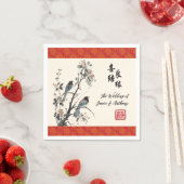 Oriental flower birds Chinese wedding Serviette (Beispiel)