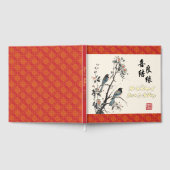 Oriental Flowers birds modern Chinese wedding  Gästebuch (Voll)