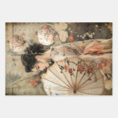 Oriental Geisha Ästhetik Schweres Gewicht Dekoupag Geschenkpapier Set (Vorderseite)